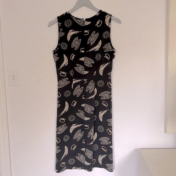 Lauren Ralph Lauren Silk Nautical Blue and White Midi Dress, size 4 - Picture 1 of 4